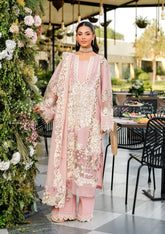 3-PC Unstitched Embordered Luxury Lawn By Elaf | ELH-3B OH MY ROSE